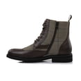 thumbnail image 4 of Polar Fox Manchester MPX806076 Classic Wing-Tip Plaid Dress Boots, in Irish Coffee, Men's Size 10.5, 4 of 8