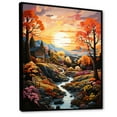 thumbnail image 2 of Designart "Sunrise Simplicity In Nature'S Knowledge" Landscape Forest River Floater Framed Canvas Art Print, 2 of 5