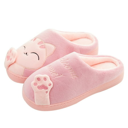 

Gai Womens Slippers Winter Cotton Warm Slipper Indoor Faux Fur Shoes for Girls Ladies