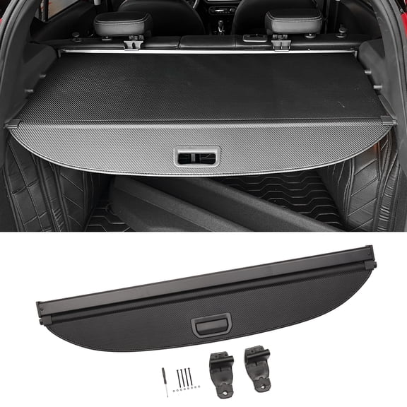 Unique Bargains Car Retractable Cargo Cover for Nissan Kicks 18-24 Rear Luggage Security Shield Shade Carbon Fiber Black