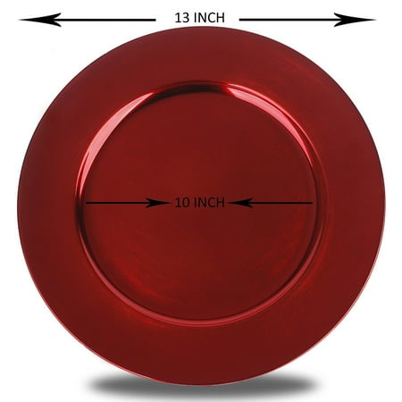 Luxurious Round Charger Dinner Plates, Burgundy, Red 13 inch, Set of 1,2,4,6, or 12 (1) - Up Your Dinner Game