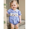 thumbnail image 4 of Suealasg Baby Girls Birthday Romper Casual Cake Balloon Embroidery Plaid Short Sleeve Newborn Jumpsuit for Toddler Cute Clothes, 4 of 9