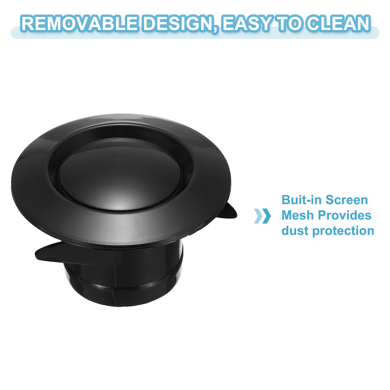 Uxcell 4 Inch Round Air Vent, 4pcs ABS Adjustable Soffit Exhaust Vent Cover, Black