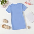 thumbnail image 6 of Abcomgle Summer Dresses for Girls 10-12 Casual A Line Short Sleeve Midi Dress Solid Crew Neck Sundresses Basic Lightweight Skirt,Blue,11-12Years, 6 of 7