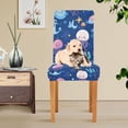 thumbnail image 4 of Yayeee 4 Pack Dining Chair Covers Stretch Parson Chairs Slipcovers Seat Protector, Light Pink Jellyfish, 4 of 6