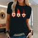 thumbnail image 2 of Blusa de manga corta con estampado de otoño y cuello redondo informal de verano para mujer Pompotops hfajkhk139982, 2 of 4