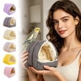 thumbnail image 2 of Cat Cave Bed Yellow Plush Lined Single Unit for Indoor Cats and Small Puppies, 2 of 6