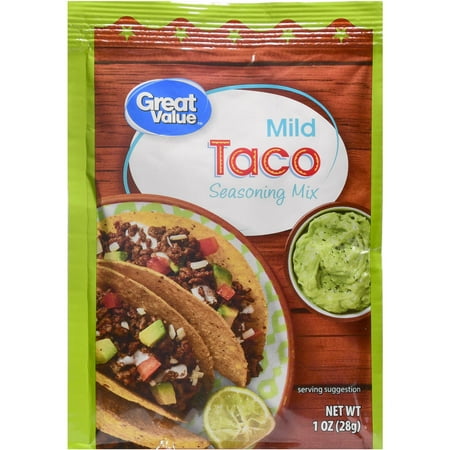 (3 Pack) Great Value Taco Seasoning Mix, Mild, 1 (Best Taco Seasoning Packet)