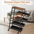 thumbnail image 4 of golytefs 4 Tier Metal Organization Trolley with Pull-out Baskets And Wheels Slim Storage Rolling Cart for Home Office Kitchen Bathroom Laundry (Black), 4 of 8