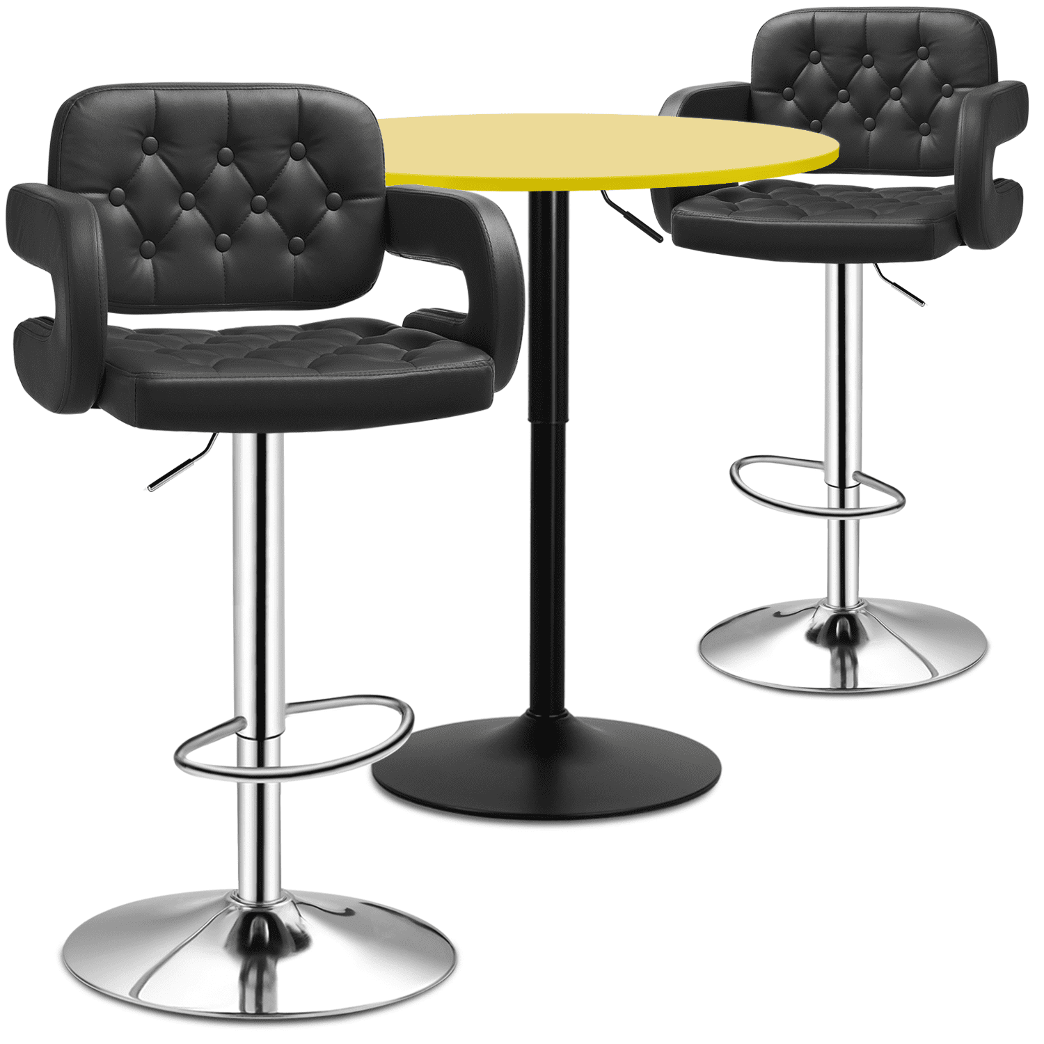 Magshion Set of 3 Bar Dining and Chair Set, 31.5" Round Pub Table