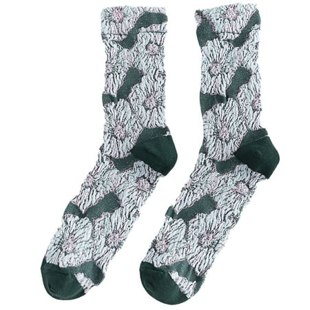 

1 Pair Breathable Cotton Socks Women s Winter Warm Calf Socks Floor Socks Cotton Socks Breathable Winter Warm Calf Socks Floor Socks Vintage Style One Size Women s 1 Pair Dark Green