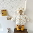 thumbnail image 5 of Godderr Baby Ears Hooded Down Cotton Jacket for Kids Boys Girls Cartoon Print Warm Cotton Coat Short Outerwear 1-7Y Winter Thickened Tops, 5 of 8