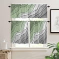 thumbnail image 2 of Sage Green Grey Ombre Kitchen Curtains Set Short Half Curtains 36 Inches Length, Modern Abstract Art Aesthetics Rod Pocket Window Treatment Bedroom Tiers and Valance Set for Cafe Bathroom, 2 of 6
