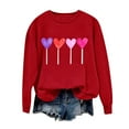thumbnail image 4 of Penkiiy Chandails en Molleton de la Saint-Valentin Love Heart : Chandails en Molleton de la Saint-Valentin pour Femmes Décontracté Graphique Adorable Pull à Manches Longues TG Rouge, 4 of 7