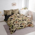 thumbnail image 3 of Castle Fairy Boho Bull Skull Bedding Comforter Set,Geometric Camo King Bedding Sets, 3 of 8