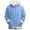 Light Blue, variant on YAYUBA Vintage Santa Sweatshirt Men Women Fluffy Neck Hooded Pullover Solid Color Xmas Holiday Hoodies Tops