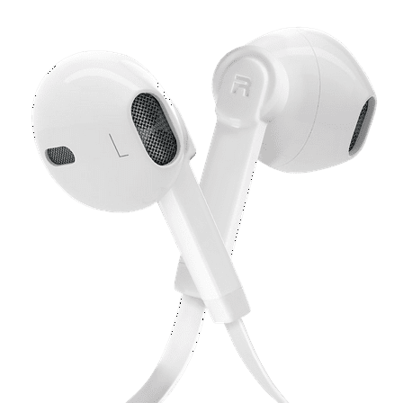 Premium Sound Headphones Noise Isolation Earphones Earbuds Bass Enhance Stereo with Microphone Remote Control Compatible for Smartphones Tablets - Samsung/iPhone/LG/Sony/HPC-White