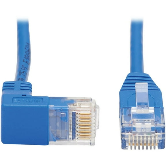 Tripp Lite Cat6 Ethernet Cable Down Right Angled Slim Molded M/M Blue 2ft (n204-s02-bl-dn)
