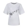 thumbnail image 4 of Women's Short Sleeve T-shirt Women'S Spring Round Neck Dandelion Printed Loose Casual Short Sleeved T Shirt,White Women's Short sleeve T-shirt L, 4 of 5