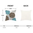 thumbnail image 4 of Brown Blue Pillow Covers 18x18 Inch 2 Pcs, Summer Geometric Elegant Dahlia Decorative Throw Pillows, Dark Teal Flower Outdoor Decor Pillowcase Square Cushion Cover Gift for Couch, 4 of 6