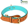 thumbnail image 2 of DowgClub Genuine Leather Dog Collar, Padded & Comfortable, Breathable Cushion, Heavy Duty, Handmade, Tan (Extra Large), 2 of 8