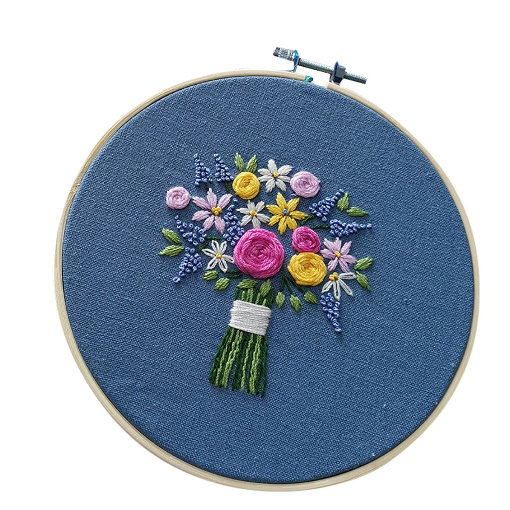 Full Range of Embroidery Cross Stitch Stamped Embroidery Cloth with Floral  Kit