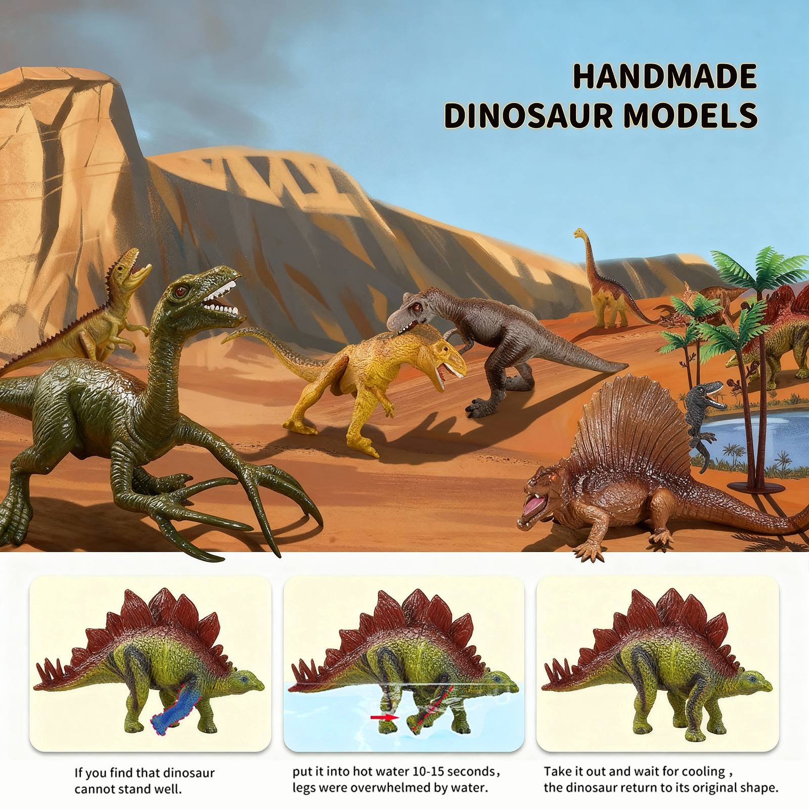 Wisairt 53-Piece Dinosaur Figures Playset with Activity Mat photo 6