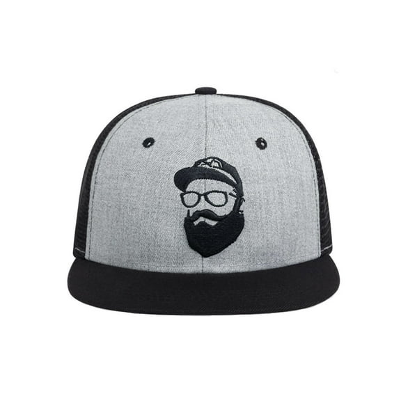 WITHMOONS Mesh Snapback Hat Hiphop Summer Trucker Cap Baseball Cap YZL0161 (Grey)