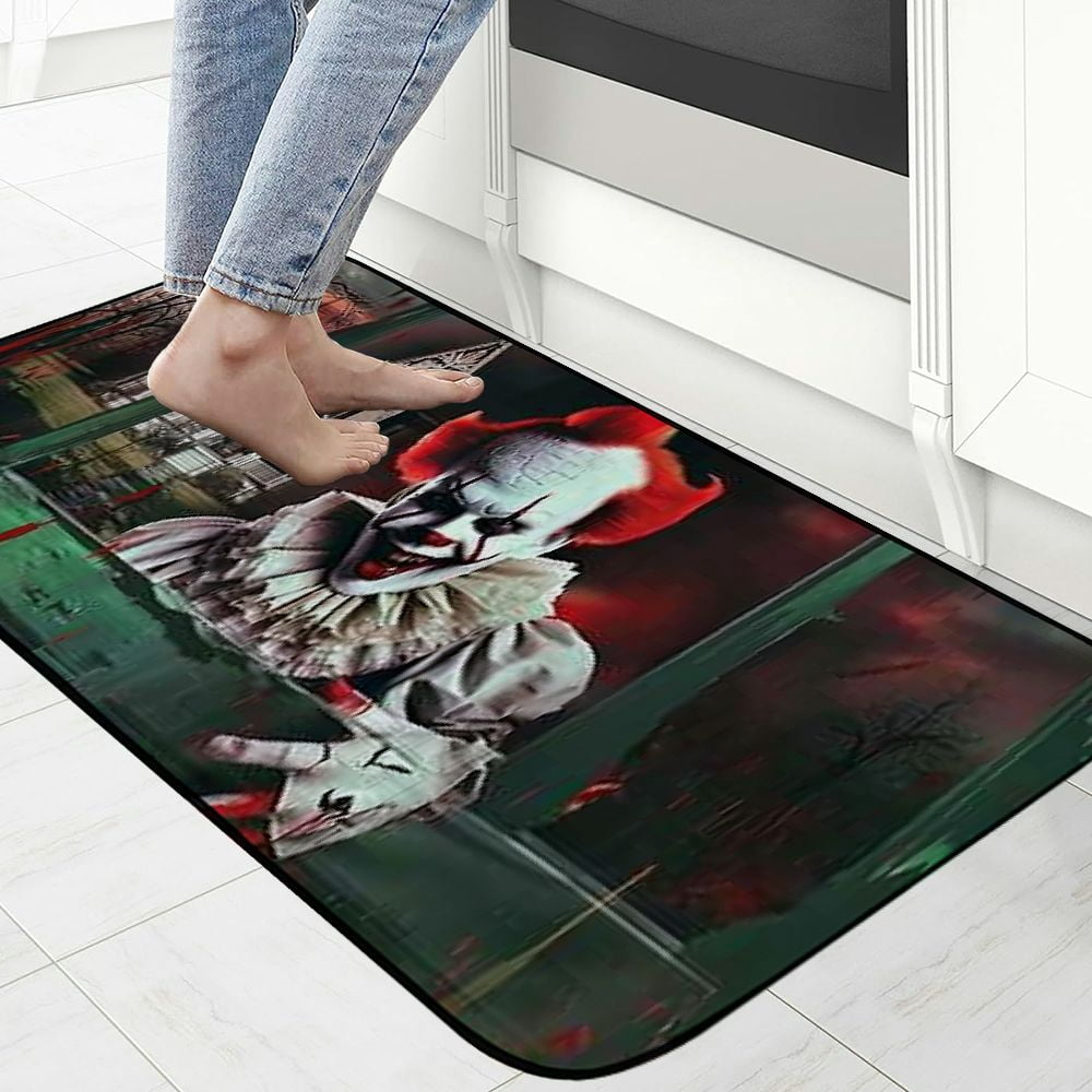 Heduofu Halloween Door Mat Outdoor Welcome Mats Non Slip, Washable Halloween Joker Indoor Front Doormat Entrance Mat, Horror Rubber Halloween Rug Area Rug for Front Door, Home Decor 19.68*47.24 in