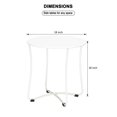 Winado Outdoor Metal Round Folding Patio Side Table, White