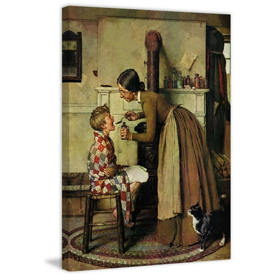 Marmont Hill "Take Your Medicine" by Norman Rockwell Painting Print on Canvas