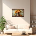 thumbnail image 4 of ZHONGYUTONG Rustic Sunflower Canvas Wall Art Farmhouse Yellow Flower Pictures Country Floral Painting Print for Bathroom Decor Framed (12.00" x 18.00"), 4 of 5