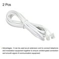 thumbnail image 3 of Uxcell Phone Extension Cord Telephone Cable Phone Line Cord RJ11 6P4C Plugs, Male to Male for Phone and Fax 2pcs White 15 ft, 3 of 5