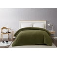 thumbnail image 2 of Brooklyn Loom Marshmallow Sherpa Olive Green Full/Queen Blanket 100% Polyester Microfiber Plush,  Solid Casual themed, Adult Bedding, OEKO-TEX Certified, 2 of 10