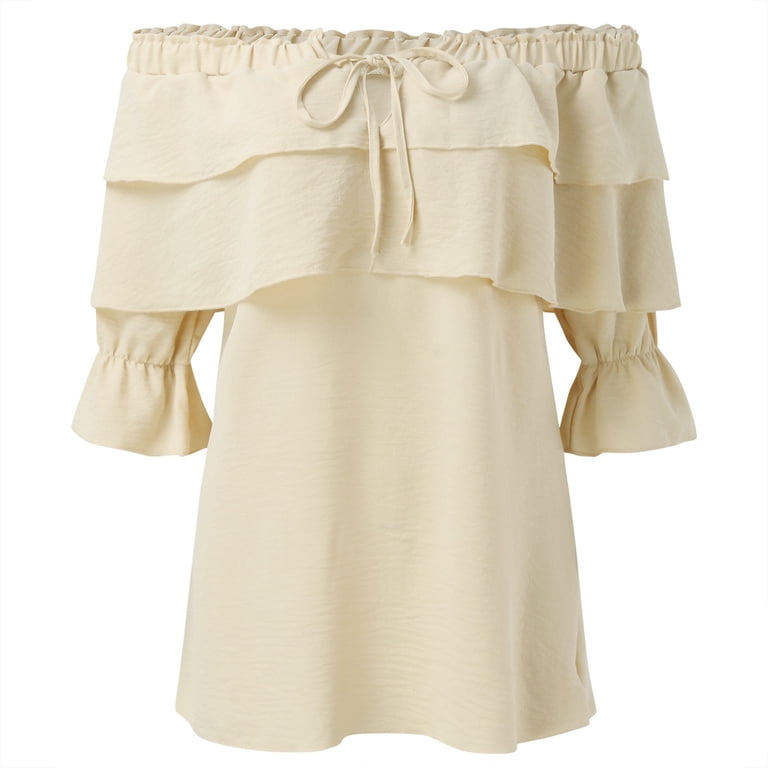 off shoulder dress blouse Off Shoulder Sheer Drape Blouse