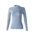 thumbnail image 4 of STETMN Women's High Neck T-shirt Long Sleeve Slim Tee Casual Base Layer Tops Spring Basic Top, 4 of 4