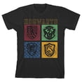 thumbnail image 3 of Harry Potter Hogwarts Houses Toddler Boy's Black T-shirt-2T, 3 of 5