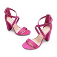 thumbnail image 2 of DREAM PAIRS 4 inch High Heels for Women Chunky Block Cross Strap Open Toe Dress Sandals for Wedding Bridal Evening Homecoming Prom, 2 of 6