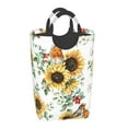 thumbnail image 2 of Bingfone Sunflowers Leaves And Birds Laundry Hamper,Large Canvas Fabric Lightweight Storage Basket Toy Organizer Dirty Clothes Collapsible, 2 of 6