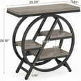 thumbnail image 3 of 3-Tier Industrial End Table, Slim Side Table with Open Storage Shelves, Wood & Metal Frame for Living Room/Bedroom/Office, 3 of 7