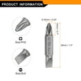 thumbnail image 2 of Uxcell 2pcs Bit de destornillador magnético de doble extremo 6mm PH2/SL6 1.5" Longitud 1/4" Hex Shank S2 Acero Phillips Cruzado Ranurado Plano, Gris, 2 of 7