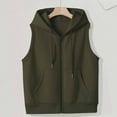 thumbnail image 6 of FAIWAD Women's Hooded Vest Sleeveless Zip up Drawstring Outerwear with Pockets Solid Color Lightweight Jackets, 6 of 9