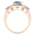 thumbnail image 4 of 3.005 ctw 3 Stone Anniversary Ring for Women | Princess Cut Blue Moissanite | Hyperallergenic Solid 18K Rose Gold, 4 of 5