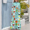 thumbnail image 4 of Vestido largo con estampado de arlequín retro para mujer, vestidos de playa de verano, 4 of 5