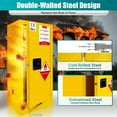 thumbnail image 6 of Adjustable Shelf Yellow Flammable Safety Cabinet - 35.5" x 18.11" x 18.11", Cold-Rolled Steel for Secure Storage, 6 of 8