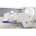 thumbnail image 2 of Donivi LED Faux Leather Reclining Sectional in White, 2 of 14