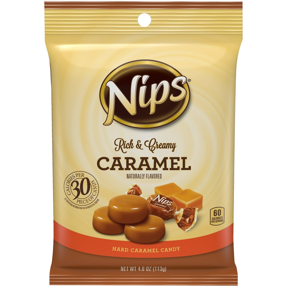 Nips Caramel Candy, 4oz