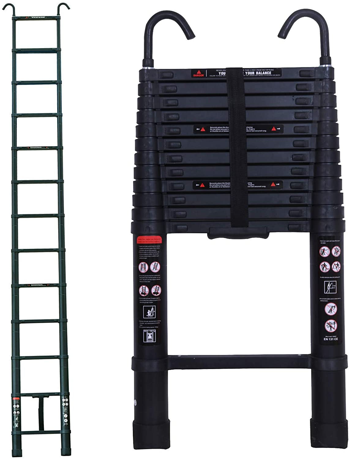 6.2m Telescopic Folding Extendable Extension Ladder Multi Purpose Steps 20.3ft 