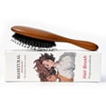 thumbnail image 2 of Cepillo de cerdas de jabalí para todo tipo de cabello. Cepillo de madera natural para desenredar, controlar el encrespamiento y dar brillo., 2 of 5