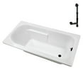 thumbnail image 5 of Streamline N-4320-745-BL 72 in. x 36 in. Acrylic Soaking Drop-In Bathtub in Glossy White, With External Drain in Matte Black, 5 of 12